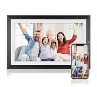 Cadre Photo numérique WiFi 15,6 Pouces, écran Tactile 1920x1080 IPS Cadre Photo 2,4 GHz avec 32 Go, Rotation Automatique, Partage Via Frameo (Prise UE)