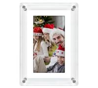 Cadre photo numérique Wifi 7", cadre vidéo, cadre photo numérique en acrylique à rotation automatique portrait et paysage, parfait pour la décoration de la maison et les cadeaux sincères