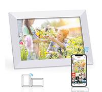 Cadre Photo numérique WiFi, Haehne 10 Pouces Cadre Photo Electronique avec Stockage 16 Go, IPS à Écran Tactile HD, Rotation Automatique, Photos ou vidéos n'importe où Via Frameo App,Blanche
