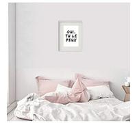 Cadre Photo Oui tu le peux 30x40cm avec Passe Partout Tableau Bois Verre (BLANC) BLANC G