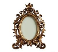 Cadre photo ovale de style vintage en résine avec finition vieillie unique, conçu pour afficher des souvenirs (17,8 cm)