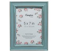 Cadre photo PALOMA de Hampton Frames | 13 x 18 cm (5 x 7 pouces), bleu clair, bois de construction, rectangulaire | Ouverture en verre, à poser ou à suspendre | Décoration intérieure