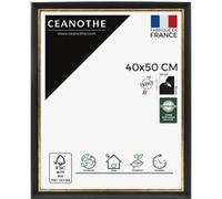 Ceanothe Cadre Photo 40x50 cm Noir Finition Doré Convient au A3 Style Baroque Elegant Noble Collection Pandore en Bois FSC Verre Acrylique Incassable Recyclé Fabriqué en France