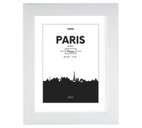 Cadre photo - Paris - Plastique blanc - 30 x 40 cm - Décoration murale