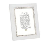 Cadre Photo Peint en Blanc avec biseau Assorti Taille Image 13,0 x18,0 cm;