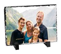 Cadre photo personnalisable 22 x 12 cm - Cadeau photo personnalisé - Cadre original avec bordure ardoise unique et imprimé avec une photo
