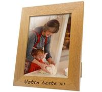 Cadre photo PERSONNALISABLE avec votre texte et votre photo - Fabriqué en bois de pin, Choisissez votre couleur, choisissez la taille, ajoutez votre texte et chargez votre image. (A5, CHÊNE)