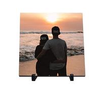 Cadre Photo Personnalisé Cadre Photo Porcelaine Personnalisez Votre Image Design Plaque Photo Rond Cadeau pour Maman Papa Tante Fiancée S?ur Meilleur Ami Mamie Grand-père Animal Bébé Famille Mariage