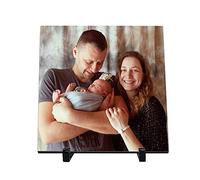 Cadre Photo Personnalisé Cadre Photo Porcelaine Personnalisez Votre Image Design Plaque Photo Rond Cadeau pour Maman Papa Tante Fiancée S?ur Meilleur Ami Mamie Grand-père Animal Bébé Famille Mariage