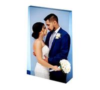 Cadre Photo Personnalisé en Cristal Bloc de Verre de Cristal Ornement de Table Plaque Photo Cube Luxueux avec Votre Image Photo pour Maman Papa Tata Fiancée Soeur Meilleur Ami Mamie Grand-père Bébé