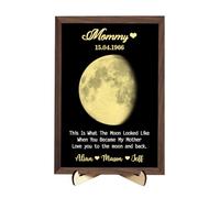 Cadre photo personnalisé phase de lune pour maman, texte personnalisé en bois, cadre artistique avec inscription « This is What The Moon Looked Like The Day », anniversaire, fête des mères, phases de