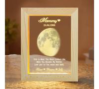 Cadre photo personnalisé phase de lune pour maman, texte personnalisé en bois, cadre artistique avec inscription « This is What The Moon Looked Like The Day », anniversaire, fête des mères, phases de