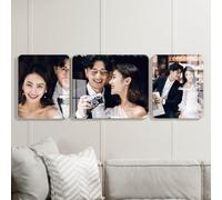 Cadre photo personnalisé Tableau photo carré,Panorama Imprimez Votre Propre Portrait Personnalisez sur Toile,adapté à la décoration mur suspendu photo,Cadeau (16 inches:(30 * 40cm))