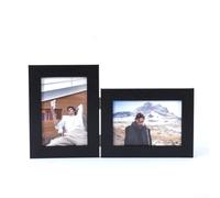 Cadre photo pliable compatible de 15,2 cm avec motif grain de bois vintage et mécanisme à double charnière pour une utilisation flexible de décoration d'intérieur (B)