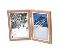 Cadre photo pliable en bois de 10,2 x 15,2 cm pour table, entrée, salon, marron, double pli, 15,2 cm