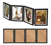 Cadre photo pliable pour 4 photos : 4 cadres 10 x 15 cm avec charnière et vitre en verre