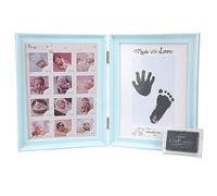 Cadre photo pliable pour nouveau-né, affichage de table, empreinte de pied, empreinte de main, décoration de maison, cadre photo d'empreinte de main et de pied, cadeau de fête prénatale