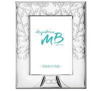 Cadre photo pour mariage avec arbre de vie et alliances, réalisé en argent PVD avec finition brillante, dos en bois 13 x 18 cm
