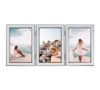 Hama Cadres photo Lot de 3 13 x 18 cm portrait/paysage velours à suspendre/poser, argent