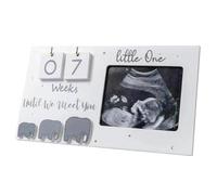 Cadre photo pour sonogramme de bébé - Cadre à ultrasons à base de bois 9 x 5 avec compte rebours des semaines, sexe créatif révélant les femmes enceintes