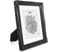 Rococo by Casa Chic - Cadre Photo 20x25 cm - Vitre en Verre avec Passe-Partout pour Photo 13x18 cm Inclus - Style Baroque - Noir