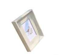 Cadre photo rétro en résine conçu pour une table, style classique, parfait pour les photos de portrait et de paysage à la maison ou au bureau (bois blanc)