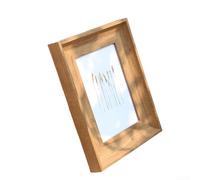 Cadre photo rétro en résine conçu pour une table - Style classique - Parfait pour les photos de portrait et de paysage à la maison ou au bureau (grain de bois)