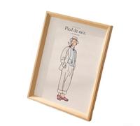 Cadre photo robuste en bois massif pour mur ou table avec design classique pour afficher des œuvres d'art et des photos de 21 x 29 x 7 cm (couleur bois d'origine)