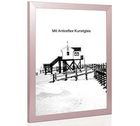 Cadre photo rose avec verre antireflet - Dimensions de l'image 48 x 68 cm - Largeur de la baguette 30 mm