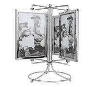 Cadre photo rotatif 4x6 pouces pour maison bureau hôtel restaurant événements avec affichage multiple de 8 photos en acier inoxydable verre protecteur Suitable for intérieur décoratif et présentoir me