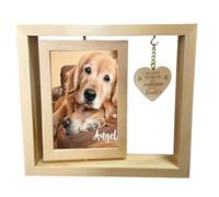 Cadre Photo Rotatif à 360° pour Animaux de Compagnie - Affichage Double Face - Souvenir de Bureau avec étiquette en Forme de cœur - Étagère de Table - pour Bureau, Maison, Salon, Chambre à