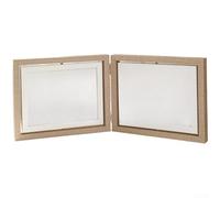 Cadre photo rotatif double face en bois fabriqué à la main - Rotation à 360° - Peut contenir quatre photos - Design moderne pliable pour la maison, le bureau - Décoration d'étagère (C)