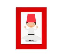 Cadre photo rouge Dervishe tourbillonnant blanc