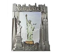 Cadre photo souvenir de New York en étain avec statue de la Liberté Empire State Building Freedom Tower NYC Skyline pour photo de 10 x 15 cm