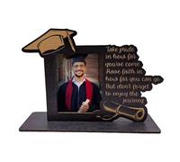 Cadre photo sur le thème de l'obtention du diplôme - Cadre photo en bois pour diplôme de classe 2025 | Pour collection de diplômes, collège maternelle, portraits préscolaires