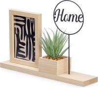 Cadre photo sur pied avec plante HOME, 33 x 24 x 7 cm