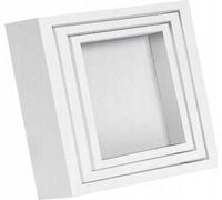 Cadre photo sur pied en plastique blanc 3 pièces