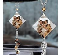 ＨＡＯＡＮＧＺＨＥ Cadre Photo Suspendu pour Voiture personnalisé avec Pendentif Voiture Moulin à Vent en Cristal Bijoux personnalisés rétroviseur Bijoux Suspendus Cadeau d'anniversaire