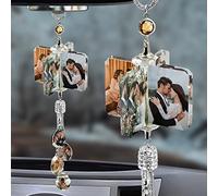 ＨＡＯＡＮＧＺＨＥ Cadre Photo Suspendu pour Voiture personnalisé avec Pendentif Voiture Moulin à Vent en Cristal Bijoux personnalisés rétroviseur Bijoux Suspendus Cadeau d'anniversaire