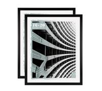Cadre photo traditionnel noir 16 x 20 cm pour affiches et impressions d'art (lot de 2)