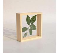 cadre photo transparent, Cadre photo de certificat, cadres photo en bois herbier transparent double face for fleurs pressées affichage de feuilles séchées bureau ( Color : Wood Color , Size : Square 4