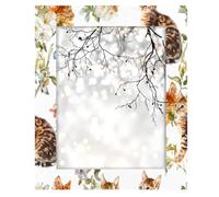 Cadre photo vertical ou horizontal en bois sur le thème des chats et papillons pour décoration murale et de table, 27,9 x 35,6 cm