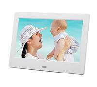 Cadre Photo Vidéo IPS 7 Pouces, écran LCD HD, Connexion WiFi, Haut-Parleur intégré, Apparence Exquise, Télécommande, Horloge et Calendrier, Extension Multi-Interface (Prise UE)