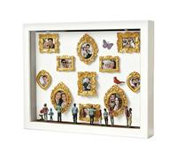 Cadre photo vintage - 20,3 x 25,4 cm - Bronze doré - Affichage souvenir en bois lumineux - Mini musée pour familles, couples, elle, lui, adultes, amis, épouse, mari, présentation d'objets 3D pour le
