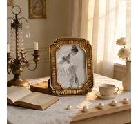 Cadre photo vintage doré de luxe - Un cadre photo décoratif de style baroque élégant, très adapté pour les œuvres d'art de ballet. Il peut être utilisé comme élément décoratif sur la coiffeuse de la c