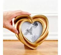 Cadre photo vintage en forme de cœur, fabriqué à partir de résine, adapté pour une utilisation sur un mur ou une table, ajoute un charme classique à l'affichage photo