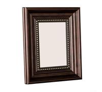 Cadre photo vintage noir de 25,4 cm - Grande bande - Crochet rotatif en dents de scie pour mur ou bureau - Résine - Art moderne - Photos de famille - Couleur café - Emballage sécurisé (vieux café)