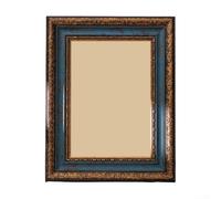 Cadre photo vintage pour A4, cadre photo décoratif en bois bleu, doré, marron, bureau ou affichage mural pour la maison et le bureau pour 21,1 x 29,8 cm (bleu)