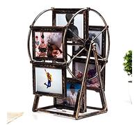 Grand cadre photo rotatif, vintage pour table de bureau, personnalisé pour 12 photos, décoration d'intérieur, cadeau de Noël ou d'anniversaire