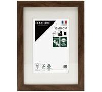 Cadre photo Wild ébène 13x18 cm avec passe-partout 9x13 cm CEANOTHE en résine recyclée Verre acrylique Incassable - Fabriqué en France Brun G